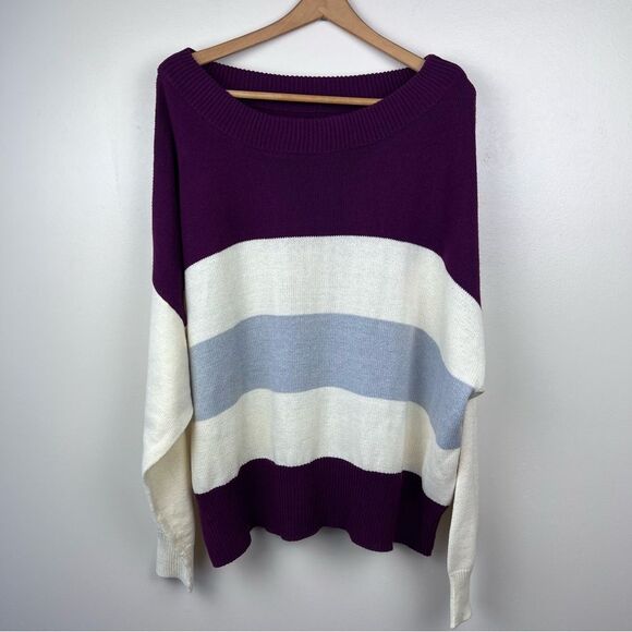 NWT! LUCKY BRAND striped oversized SWEATER XXL - Picture 2 of 5
